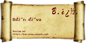 Bán Éva névjegykártya